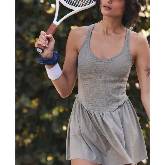 🎉LAST CHANCE🎉 FP MOVEMENT Smockin Hot Dress / Sage Stone - Picture 7 of 12